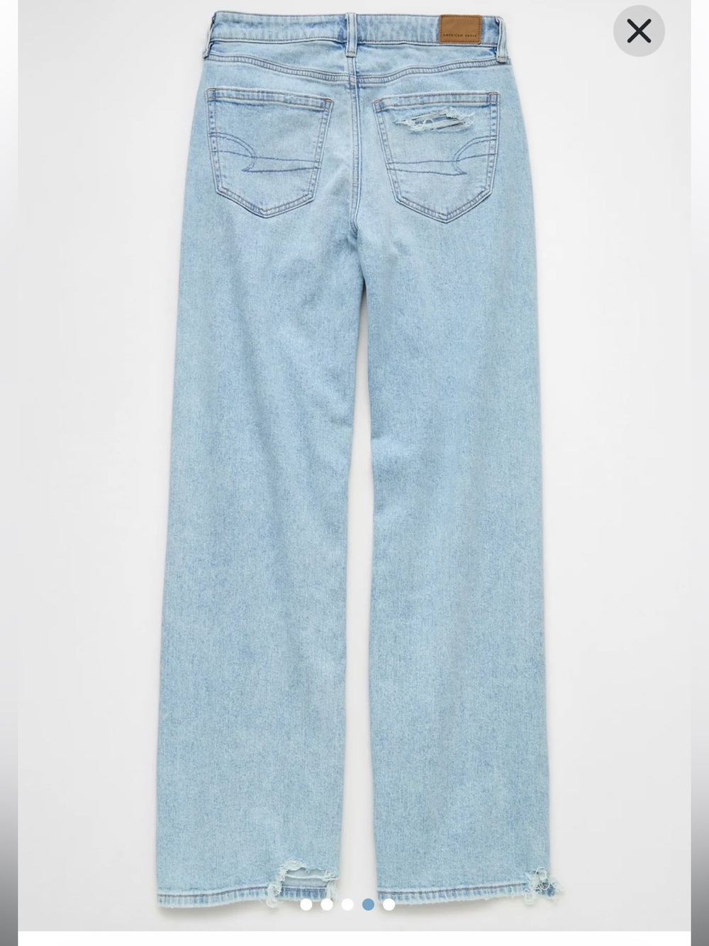 New ! American Eagle Stretch Super High-Waisted Baggy Wide-Leg Jean Salty Air 6S - Picture 13 of 14